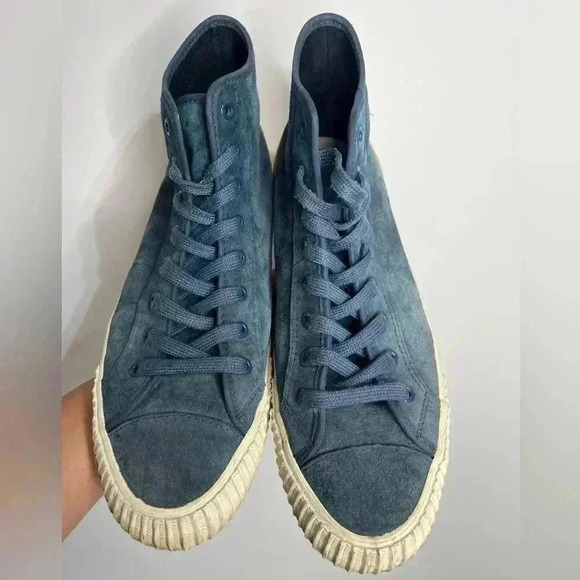 PF Flyers Center Hi Suede Blue Sneakers Size 10 - Picture 1 of 7